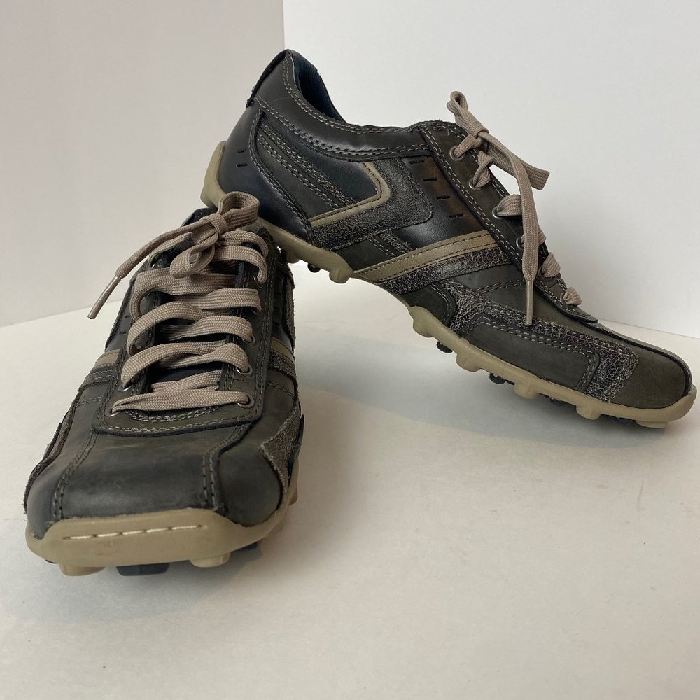 Skechers SN63746 Brown Leather Relaxed Step Sneakers Mens - New without tags